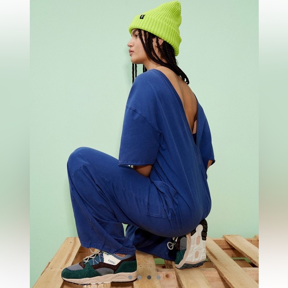 NWT Free People Movement Hot Shot Tee Onesie in Black Grape - Picture 3 of 7